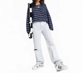 Odor Resistant Fabric Starlight Cropped Sweater In Blue