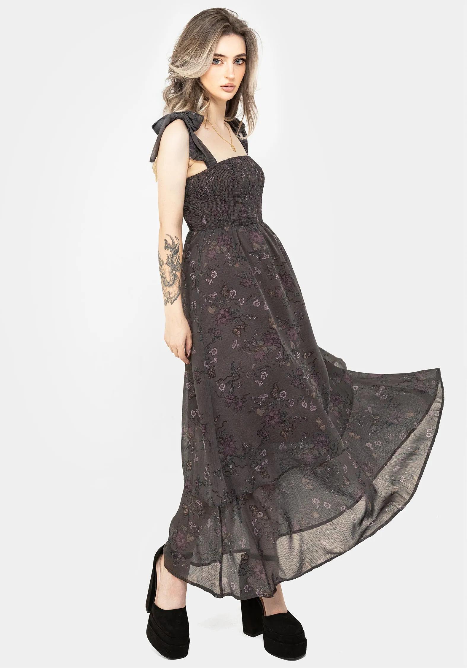 Inner Glow Sun-Protective Arnora Cami Tiered Shirred Bodice Maxi Dress