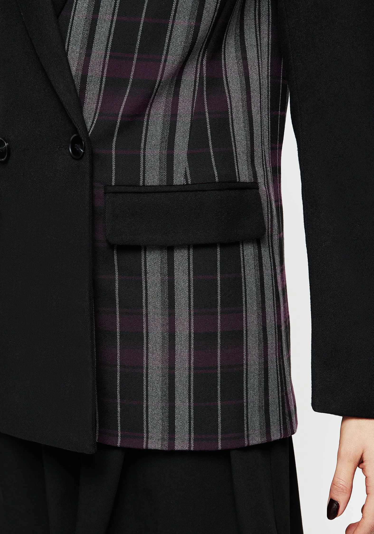 InterchangeableLining Snap Closures Gambit Spliced Check Blazer