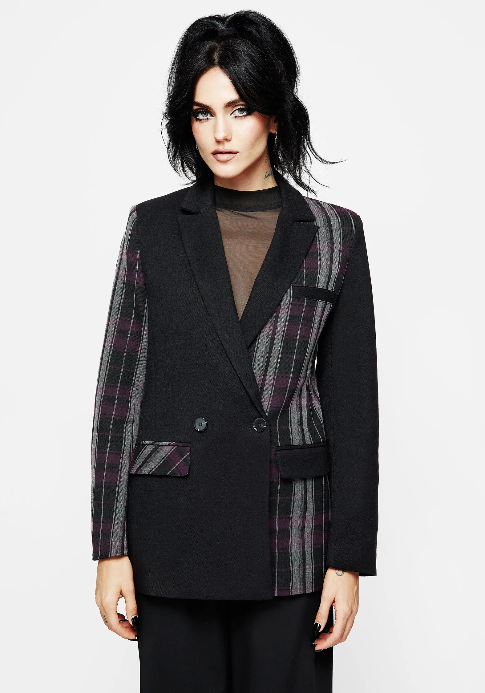 BreathableFabric Layered construction Gambit Spliced Check Blazer