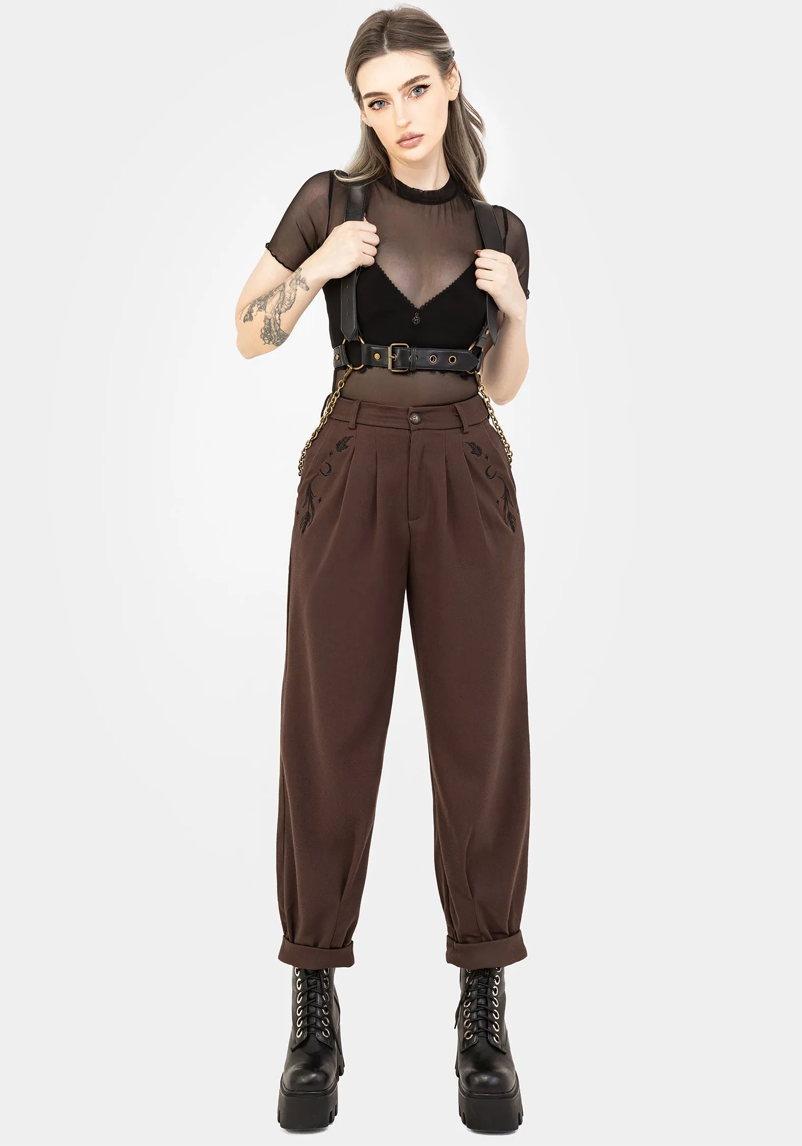 Anti Snag Threading Weekend Wear Dianne Embroidered Balloon Trousers