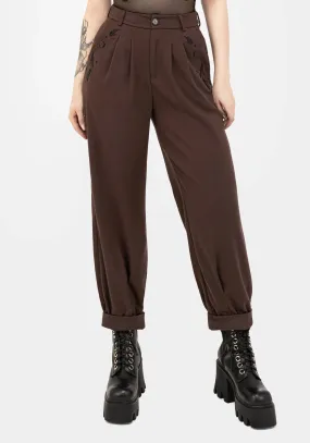 Dianne Embroidered Balloon Trousers Stretch Material Casual Layer
