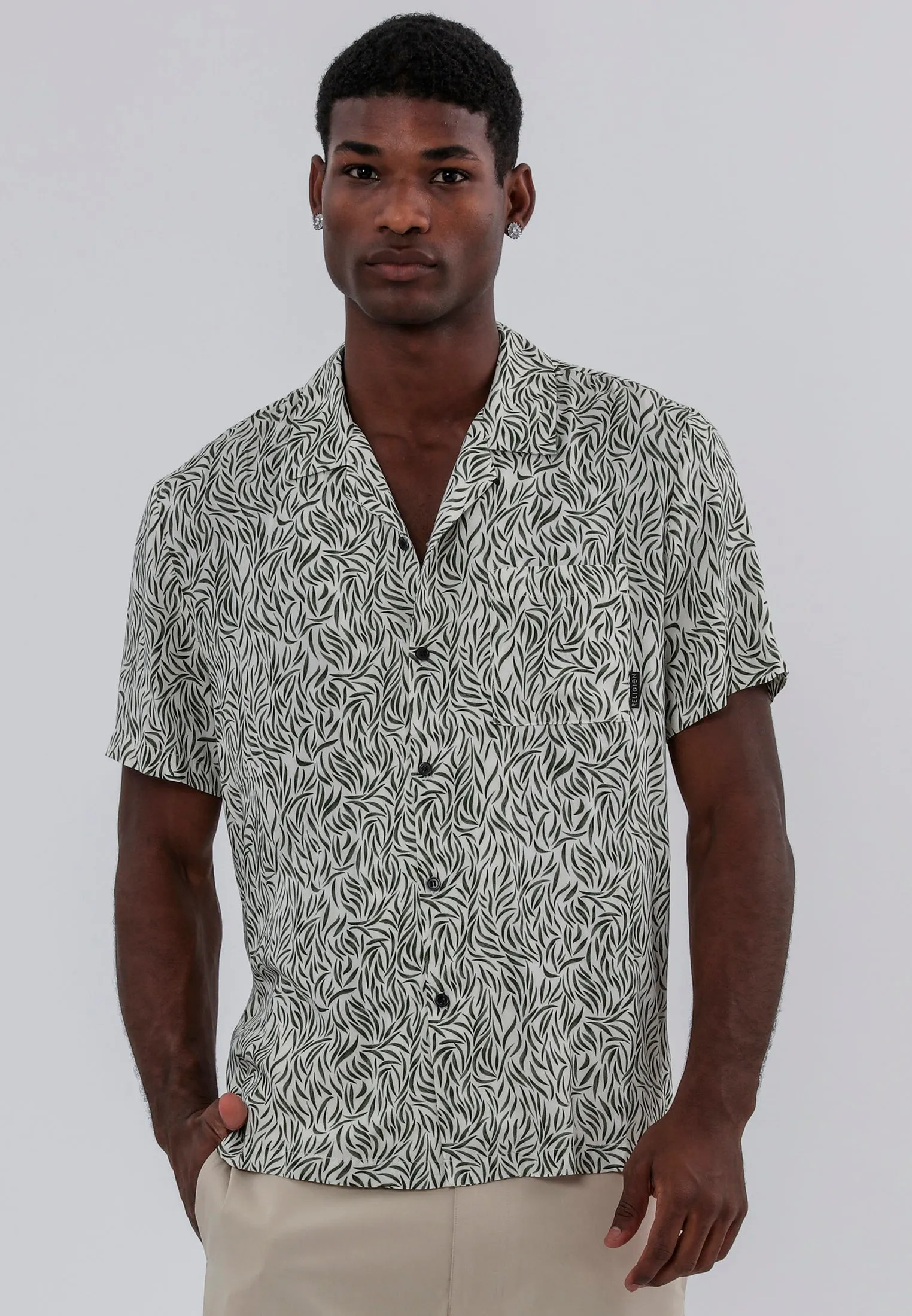 STROKE SHIRT WHITE & GREEN hypoallergenic Summer Must-have