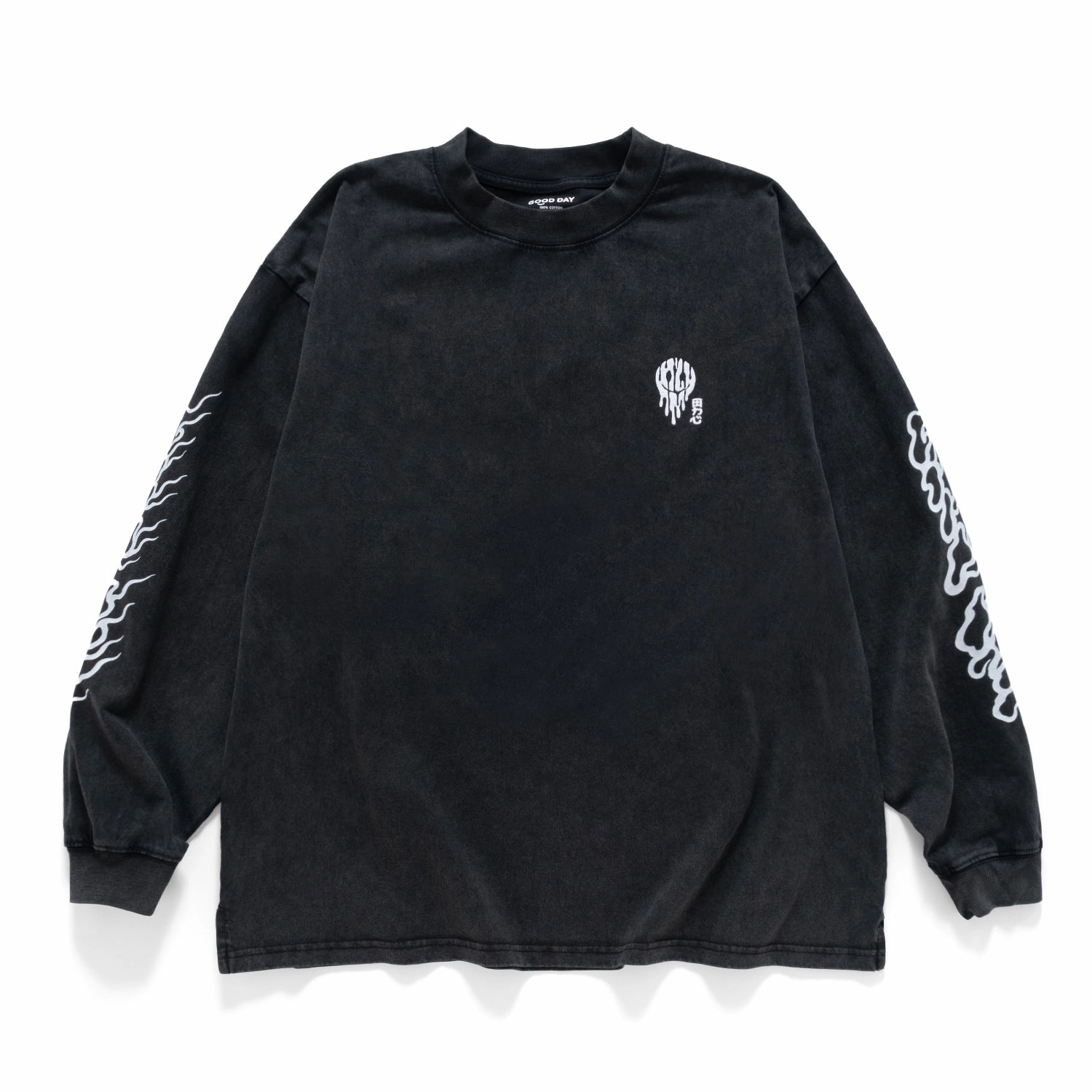 (EX586) Melty Face Graphic Long Sleeve Tee Trendy Top