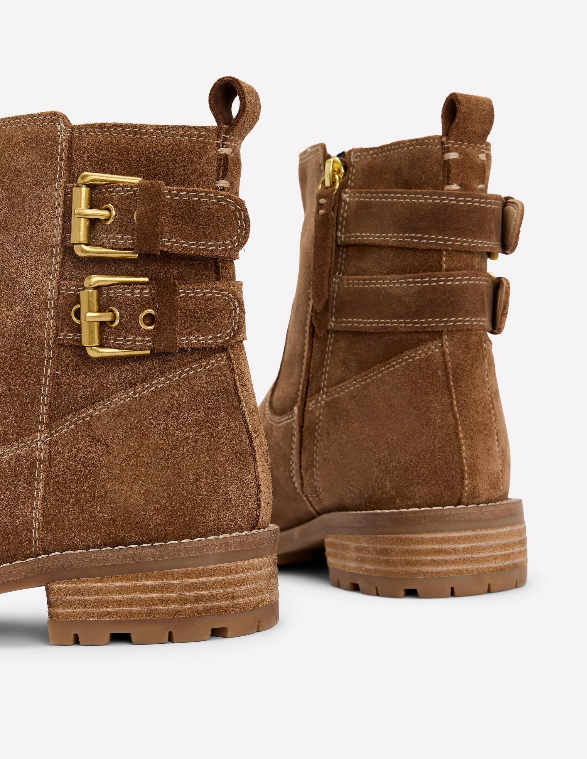 Buckle Ankle Boots-Tan Reinforced Eyelets Rugged Built Weather Resistant User