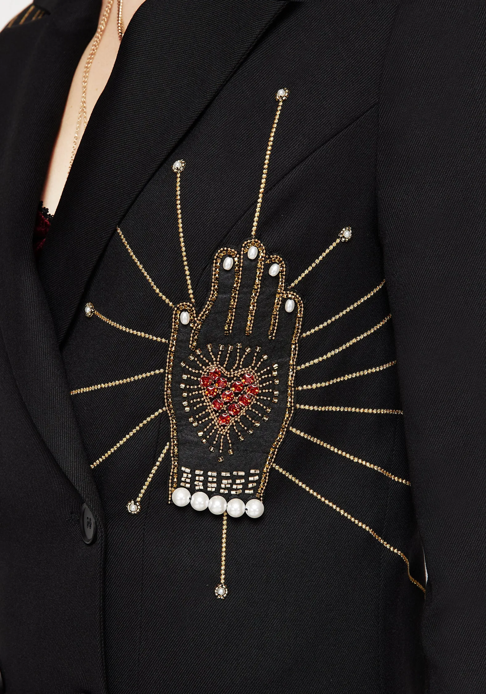Seasonal Wear Ingrid Hand Embroidered Applique Blazer Dress