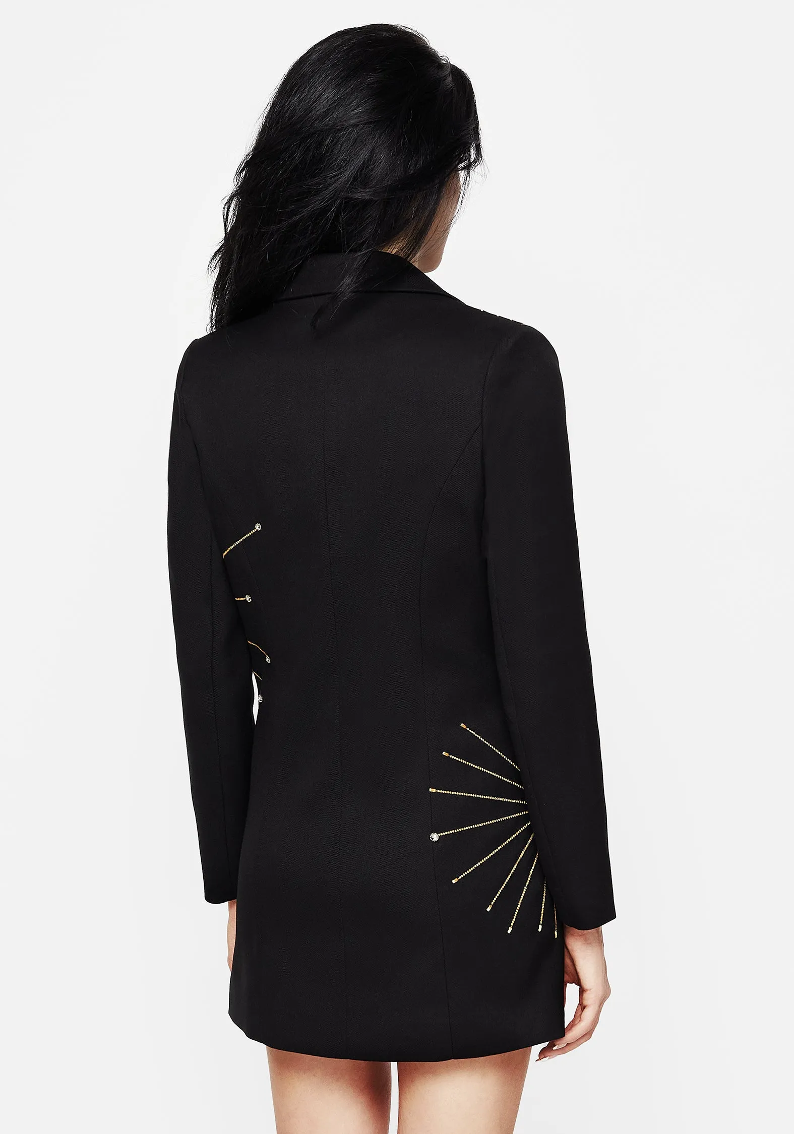 Ingrid Hand Embroidered Applique Blazer Dress Glamorous look Sleek Movement