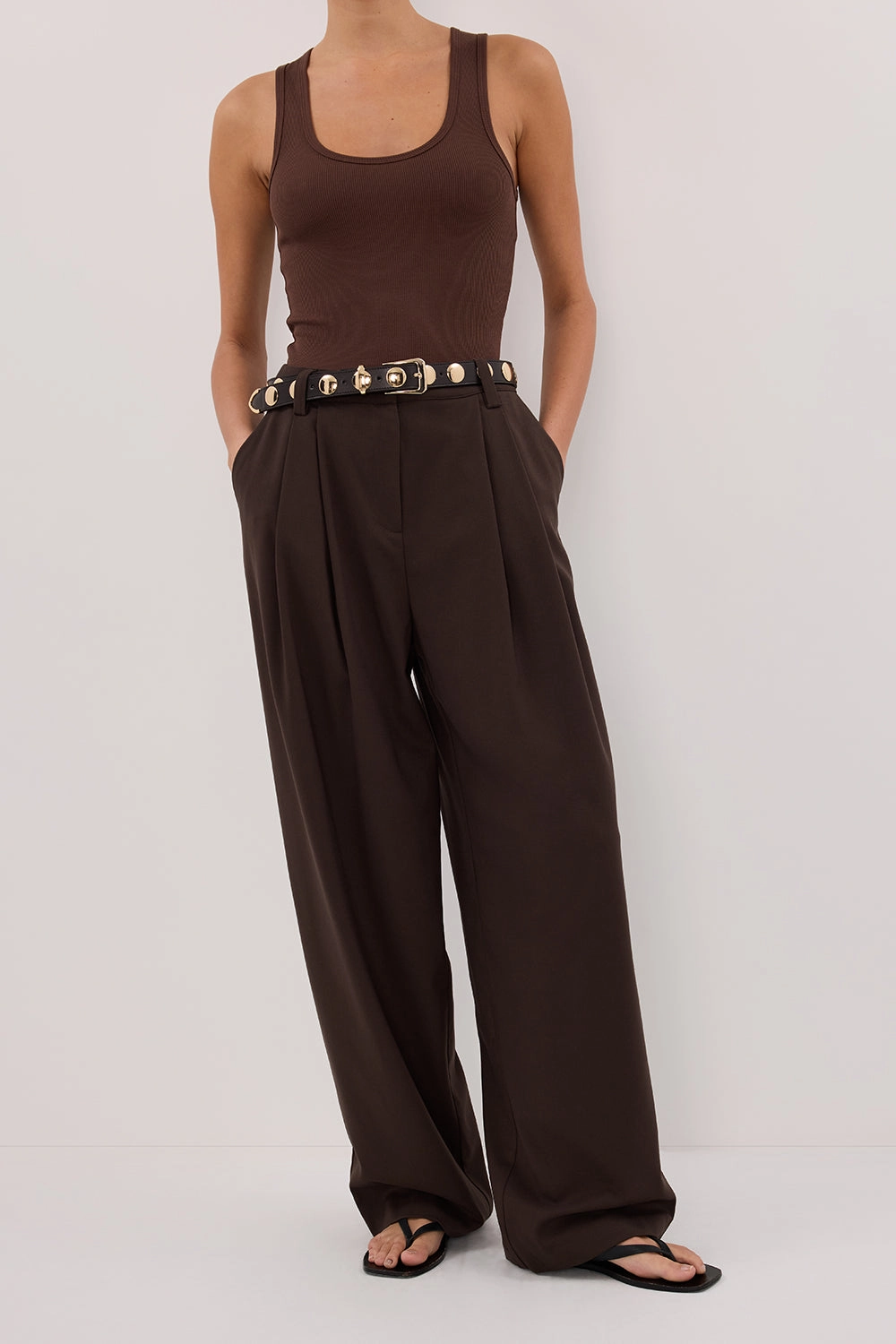 EDEN BITTER CHOC TAILORED PANT Weekend Comfort Ready For Action