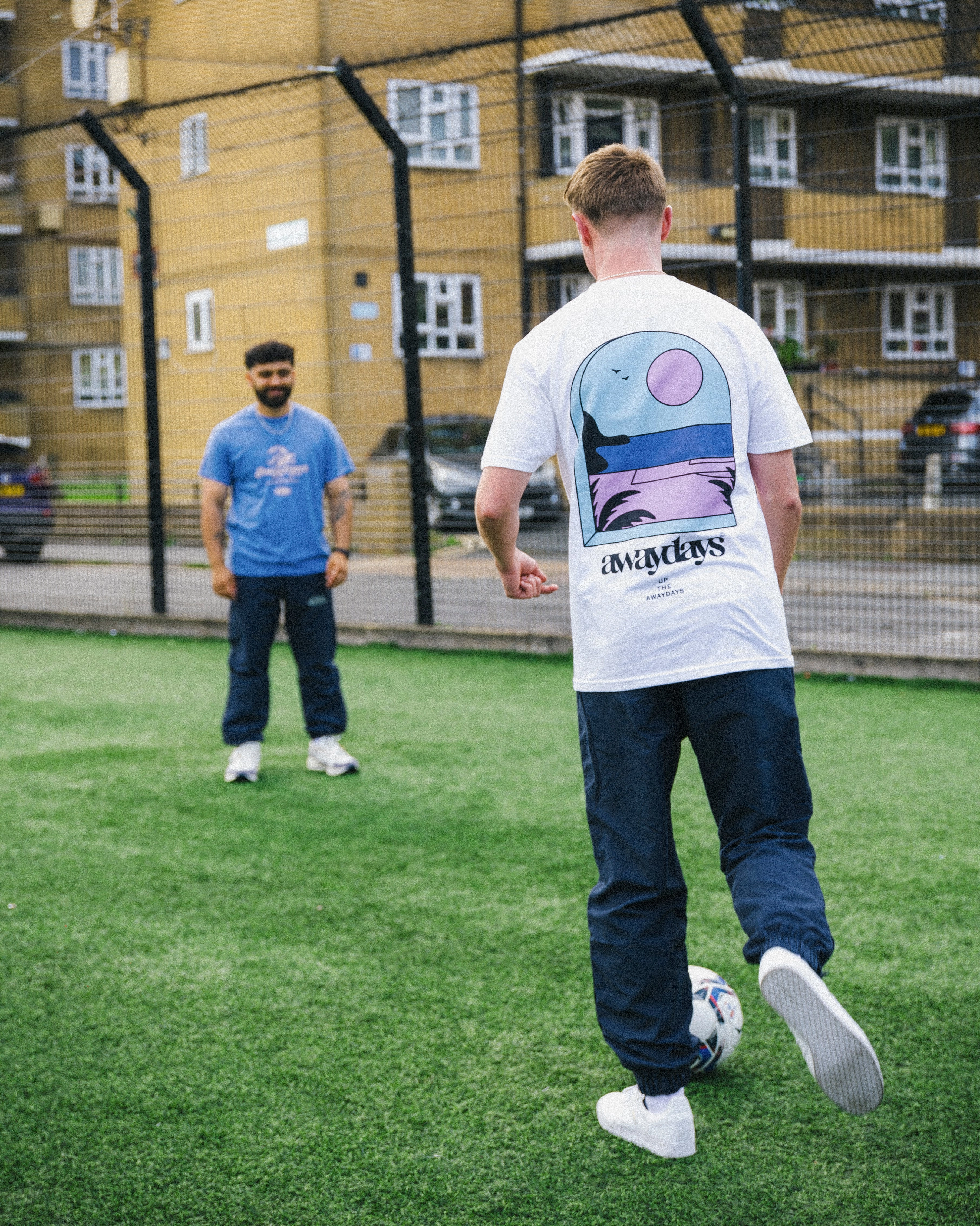 Fun and Playful Stretch Knit AwayDays 'Tropical Pitch' Tee - White