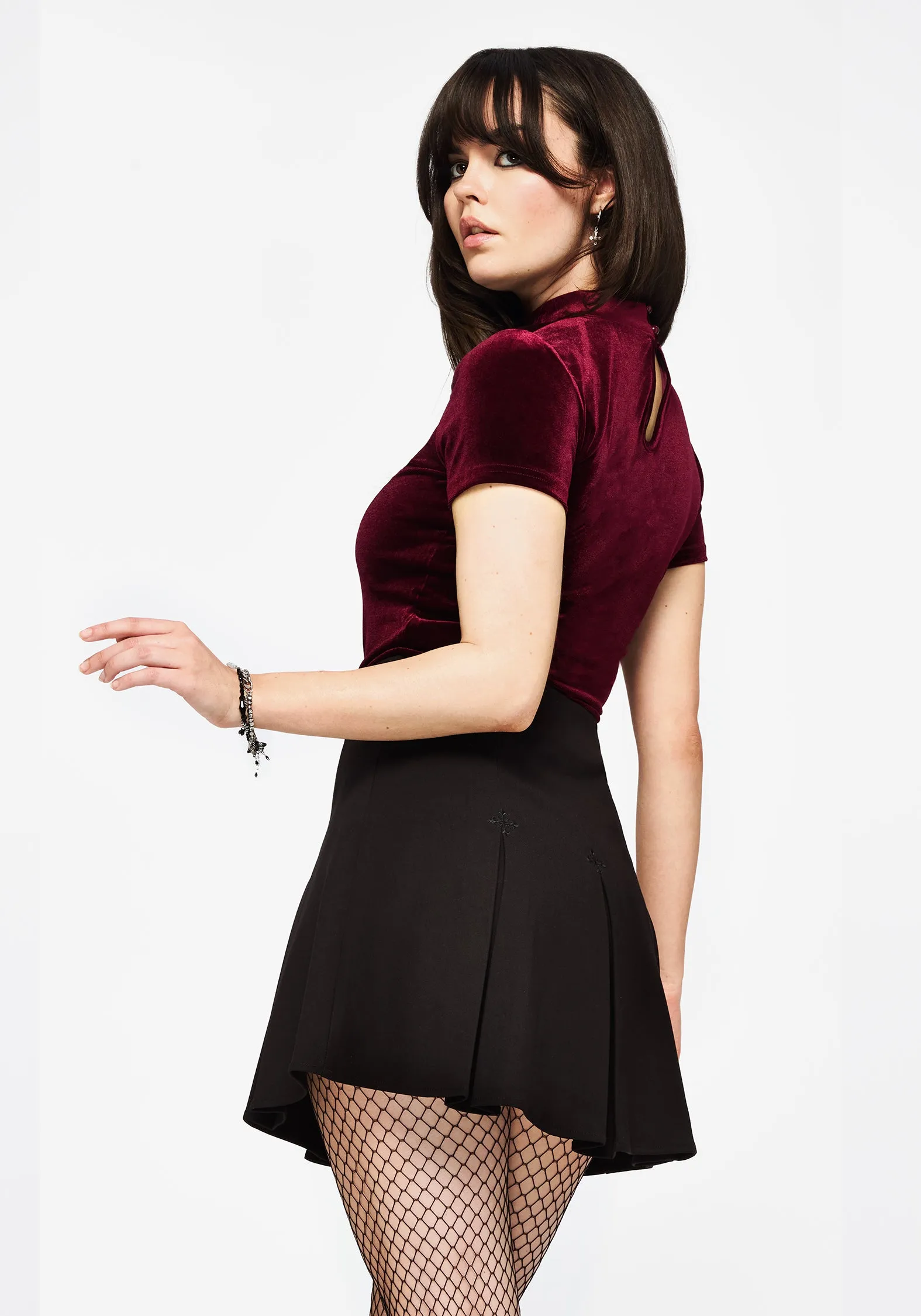 Date night Soul Embroidered Pleated Mini Skirt