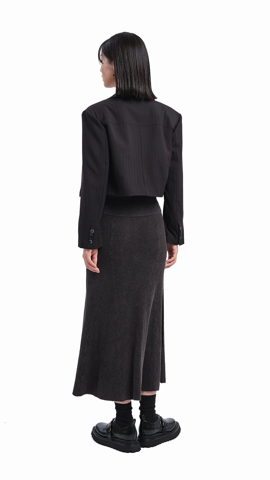 Clean Style Soil Knit Fish Tail Skirt
