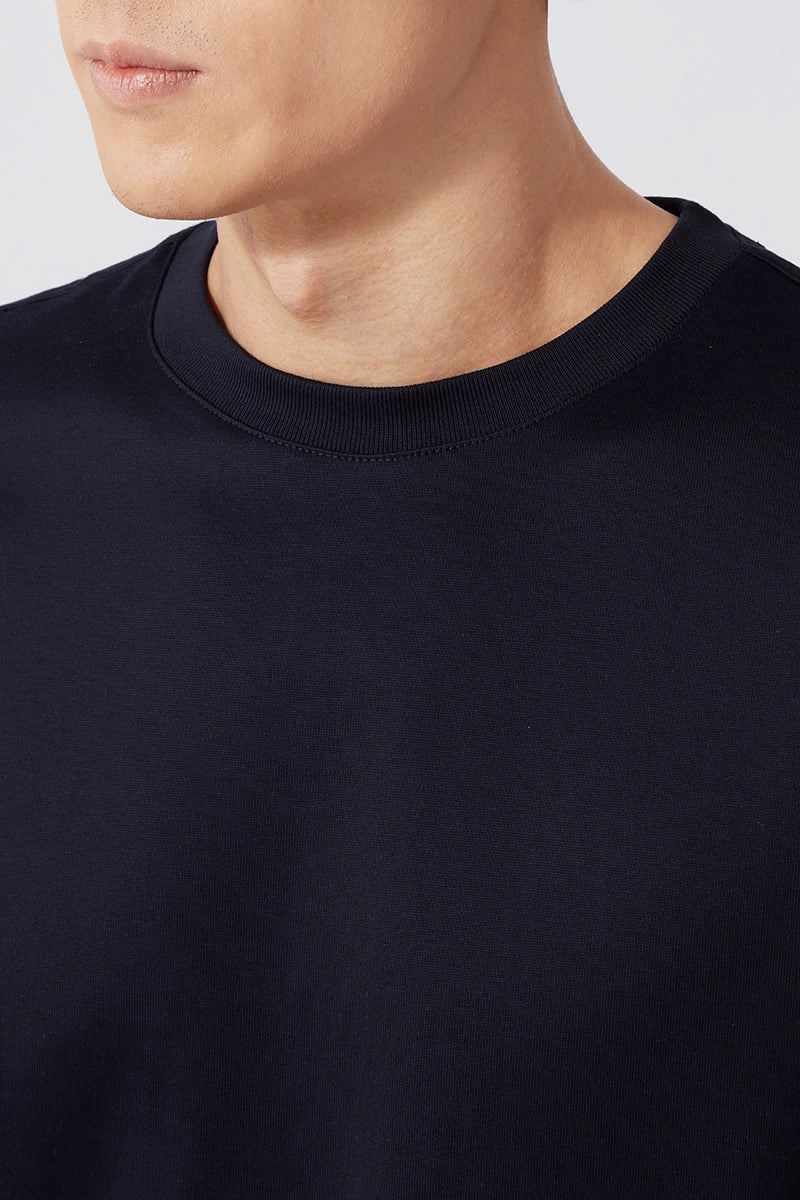 Practical Comfort Versatile Layering Regal Crew Neck T-Shirt | Navy NNY096
