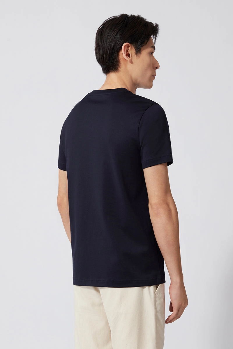 FadeResistant Coating Regal Crew Neck T-Shirt | Navy NNY096