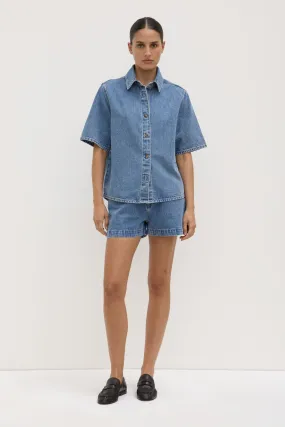 Eco-Friendly Choice Boxy Denim Short Sleeve Shirt