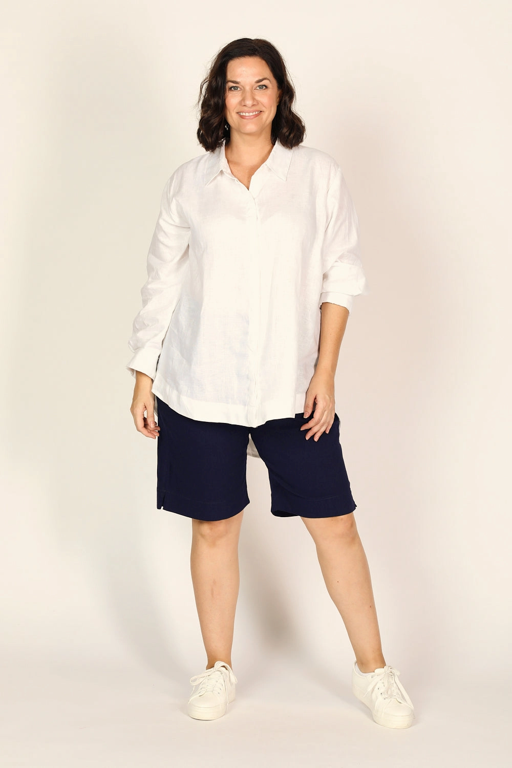 Stretch Capri Short in Navy Odor Resistant Finish