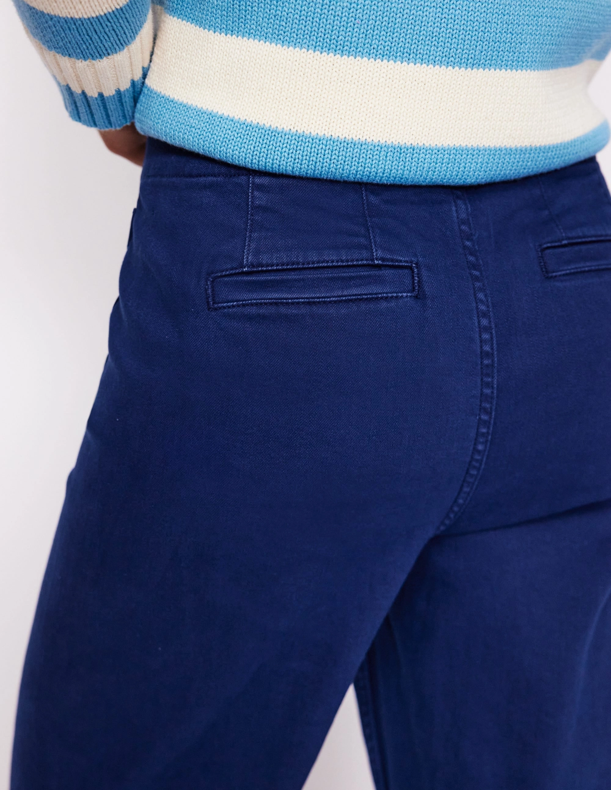Primrose Patch Pocket Trousers-Navy Breathable Style Fashion Layer