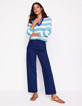 Reflective Trim Options Relax Fit Design Primrose Patch Pocket Trousers-Navy