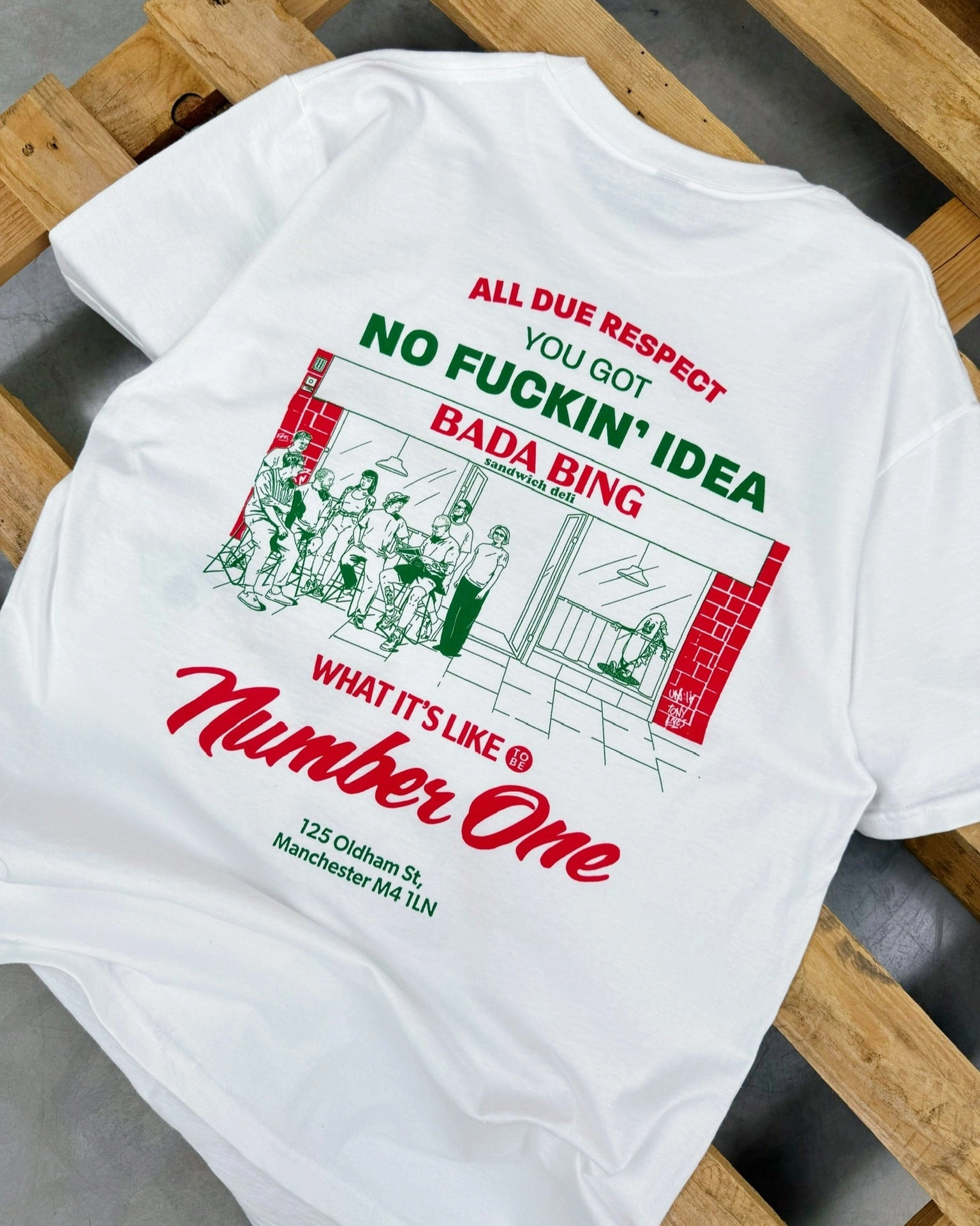 Anti Perspiration Lining Layered Wear Bada Bing x UN:IK 'All Due Respect' Tee - White