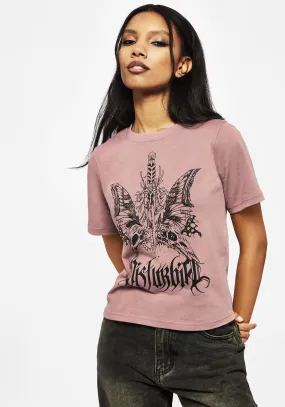 RecycledPolyester Seamless Knit Design Requiem Graphic Print T-Shirt
