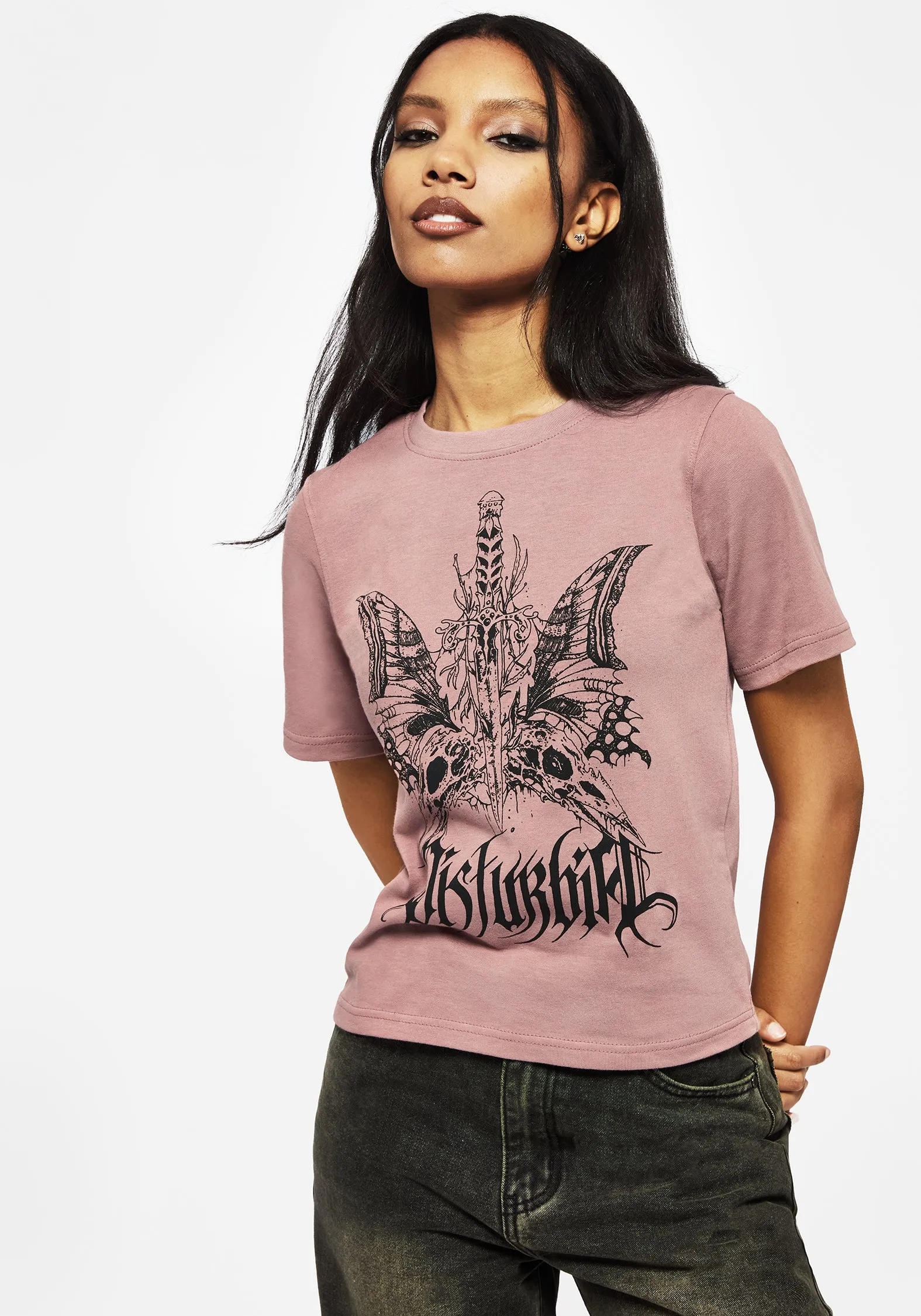 RecycledPolyester Seamless Knit Design Requiem Graphic Print T-Shirt