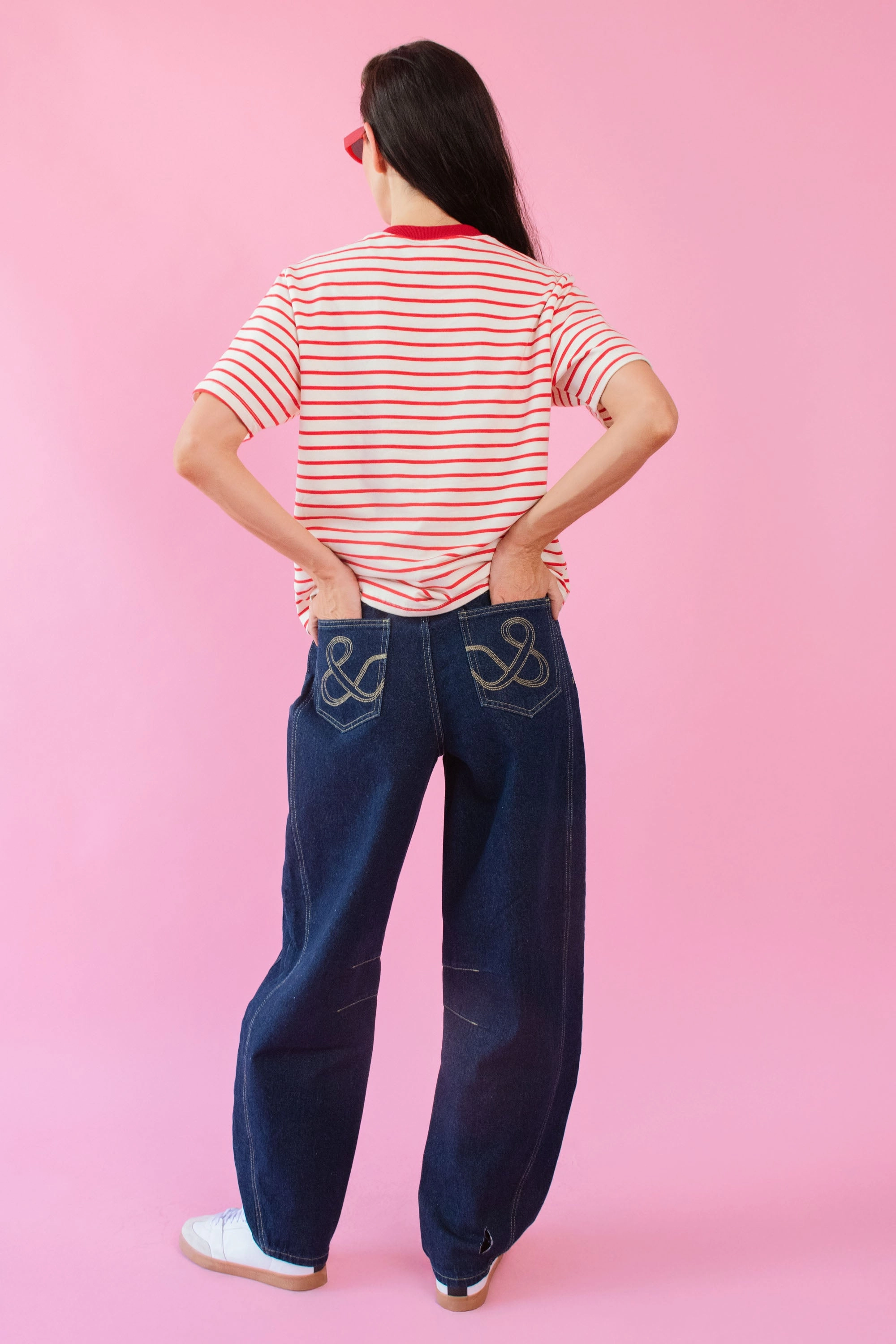 Striped Tee with Embroidered Strawberry Cool Weather