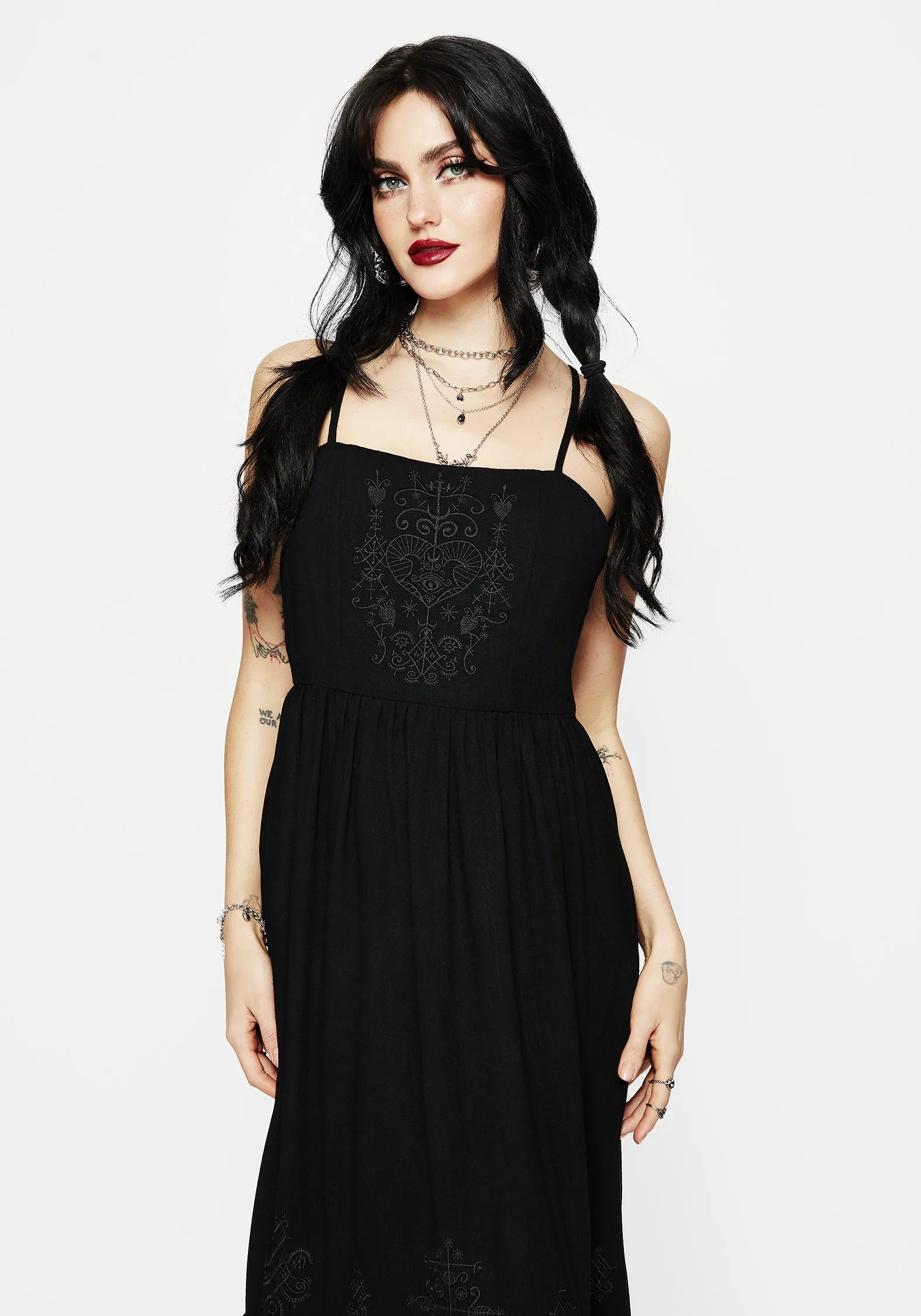 Cordata Embroidered Cami Midi Smock Dress Spring-Season