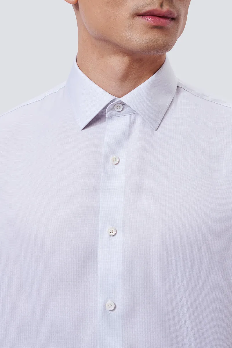 Mesh Insert Breathable fabric Supreme Cotton Twill Dress Shirt | Light Grey 16160N