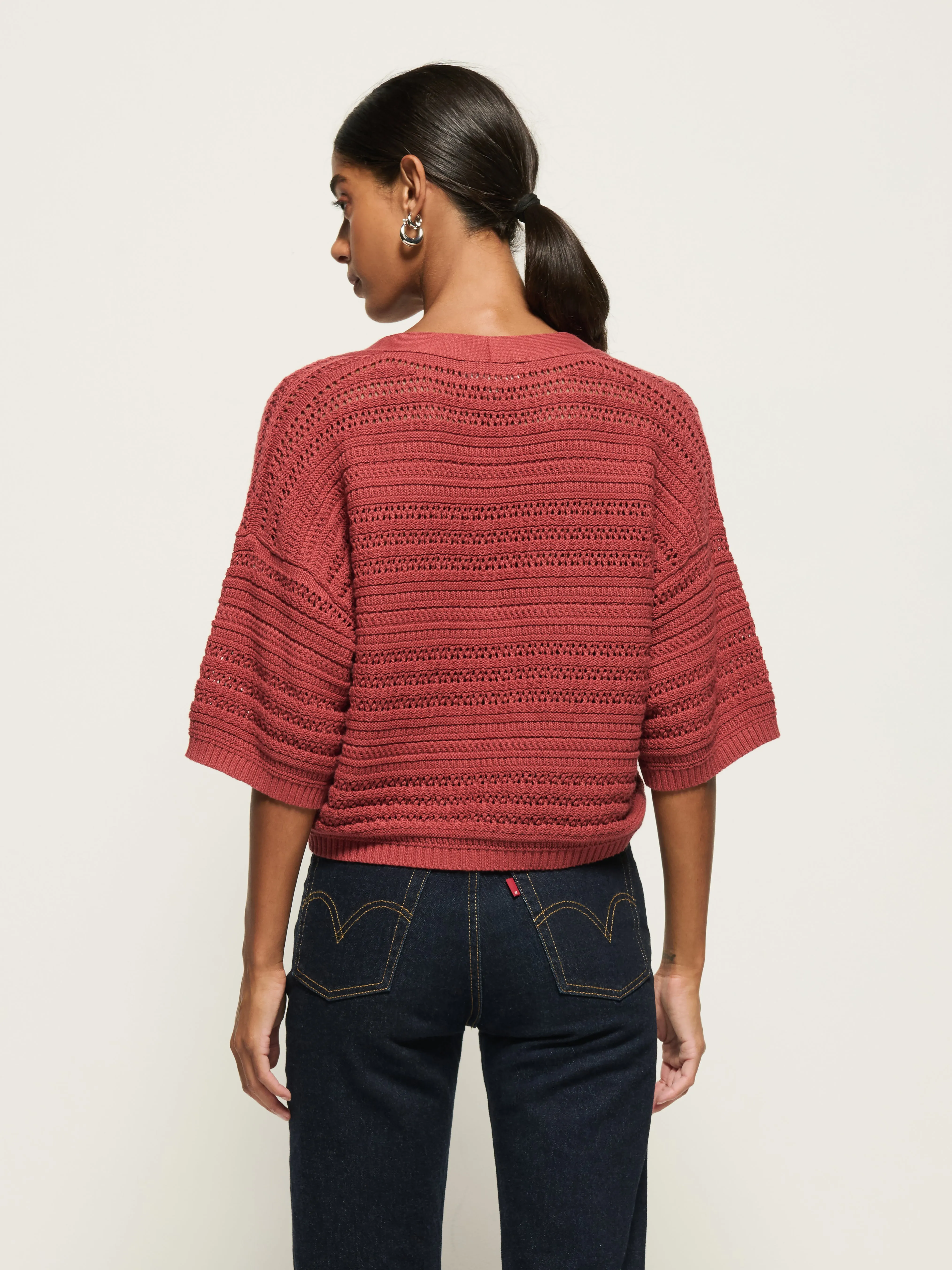 Tabby Crochet Cardi Light Knit Winter Look