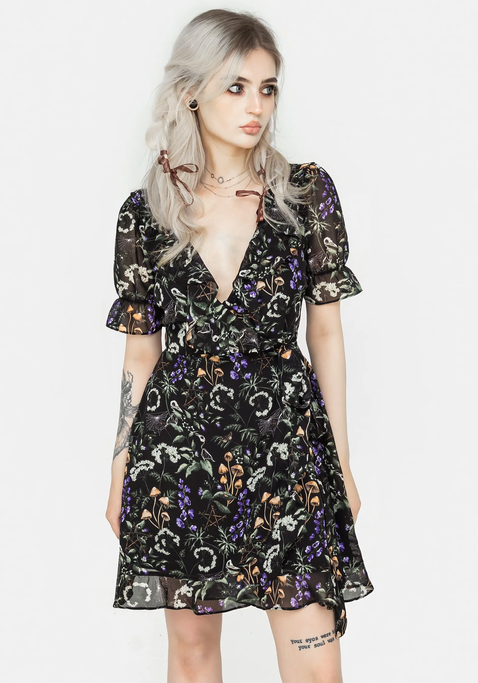 Light Elegance Trend Texture Vesna Chiffon Mini Wrap Dress