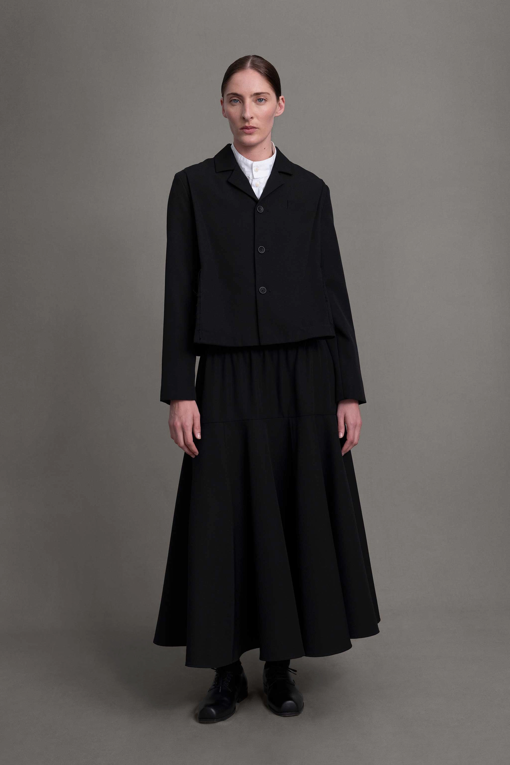 Minimalist fashion THE LIBRARIAN SKIRT / COMPACT SUITING FLINT