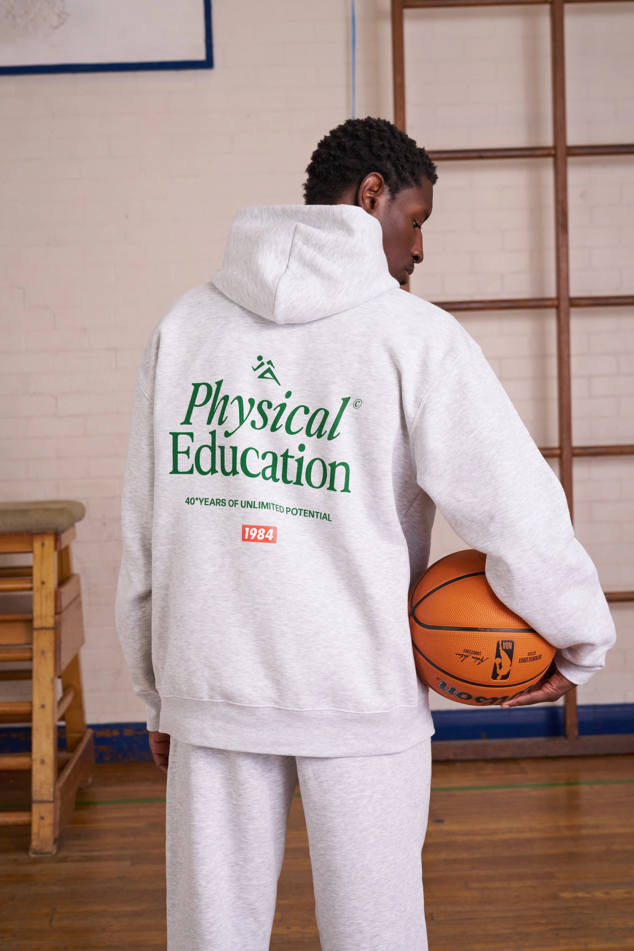 Active Outfit Summer Vacation Vice 84 *10 Years Of* 'Physical Education' Hoodie - Ash Grey