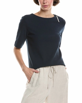 Ultimate Layer Lilla P Zippered Elbow Sleeve Crewneck Shirt