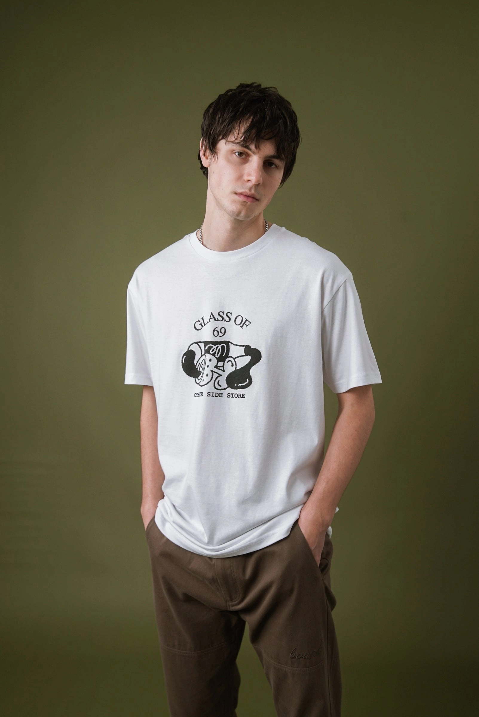 Other Side Store 'Glass of 69' Tee - White Teenager coolness Fuzz Free Surface