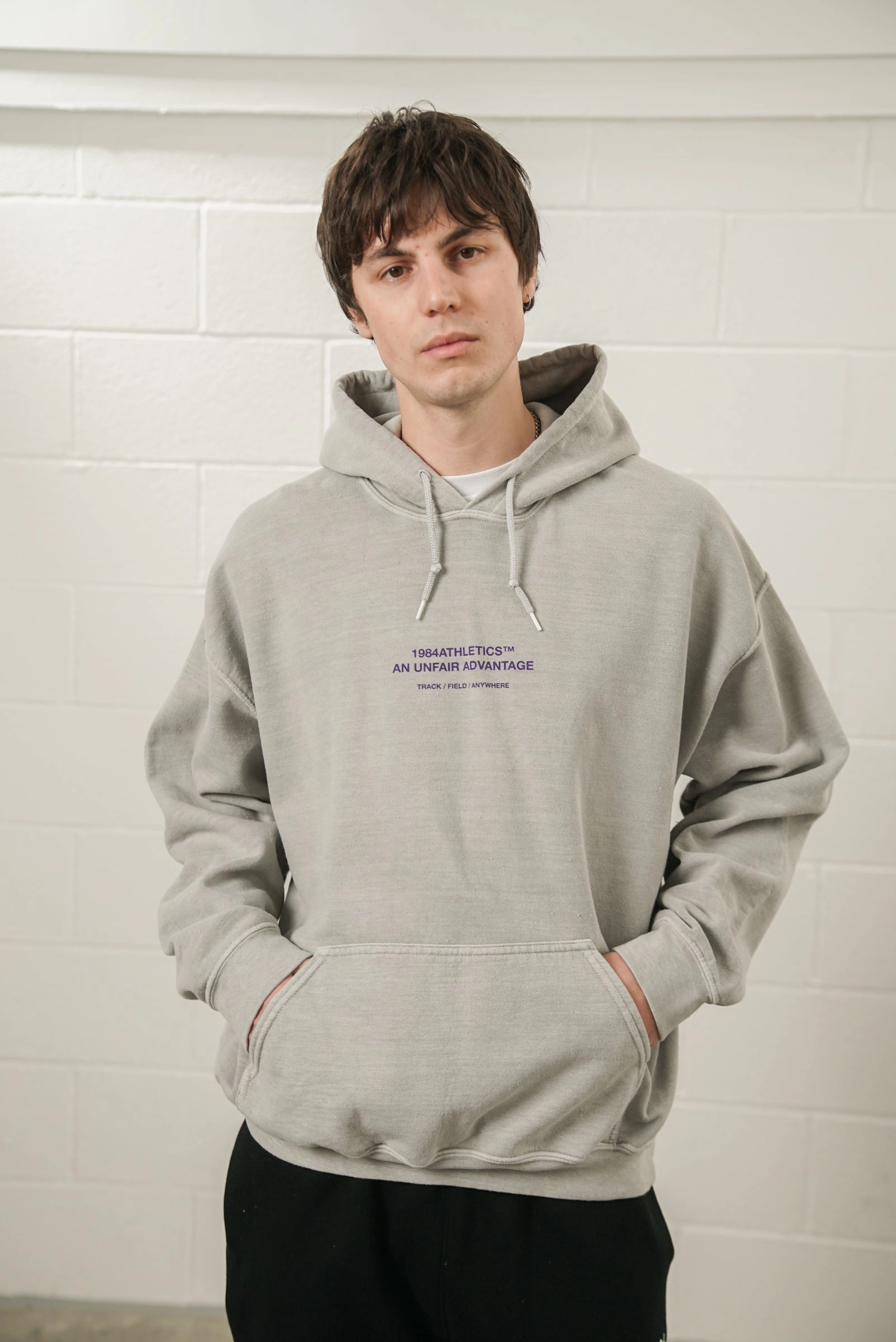 Vice 84 'Athletics' Vintage Washed Hoodie - Ash Easter outfit skating clothes