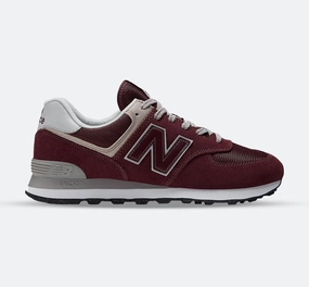 Sock Like Cuff intense Men's Wide Fit New Balance ML574EVM Walking/Running Trainers - Exclusive - Burgundy/White ENCAP
