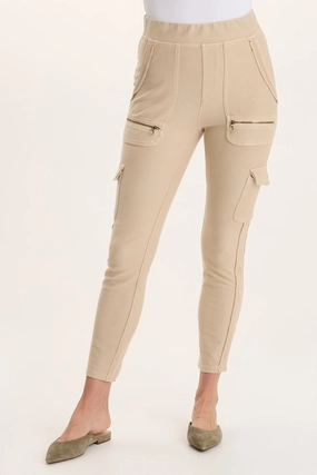 Keelie Twill Knit Elevated Pocket Legging Double Layer Maternity Wear Ribbed Texture Fabric