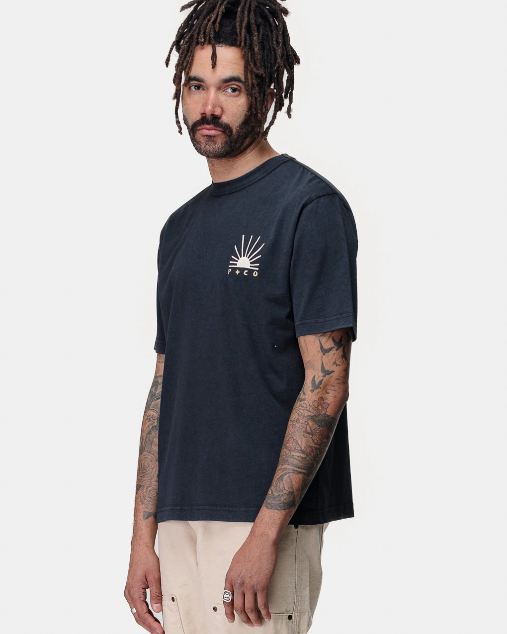Balance In Chaos T-Shirt - Heavy Washed Black Street Ready Cold Wash Optimized