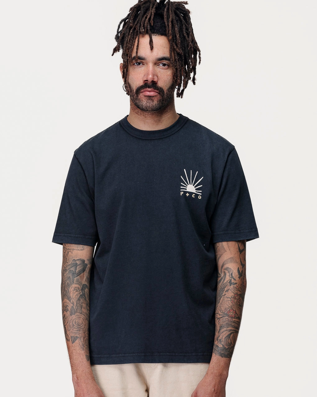 Cross Grain Knit Cozy Essentials Balance In Chaos T-Shirt - Heavy Washed Black
