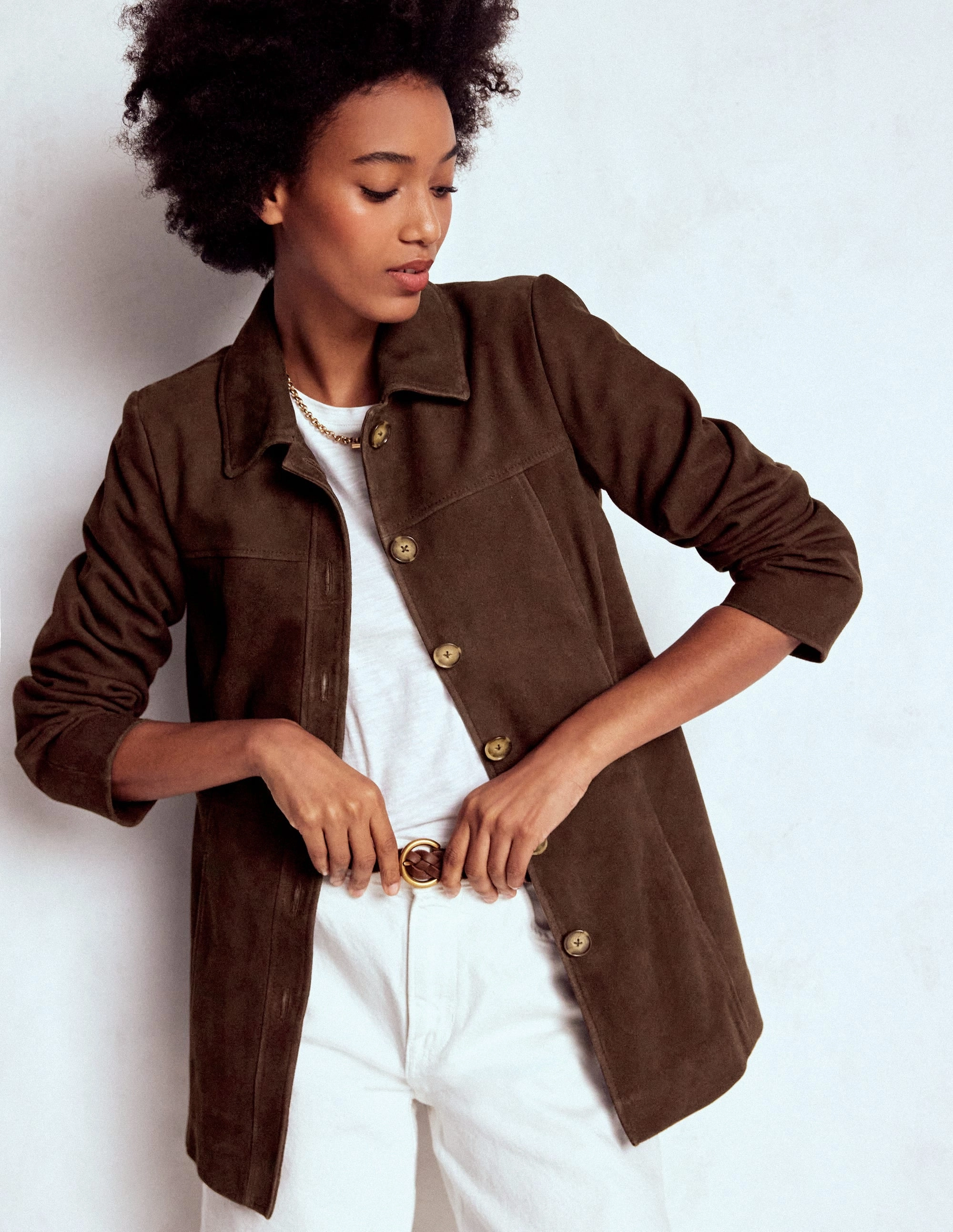 Essential Style Suede Jacket-Chocolate Suede