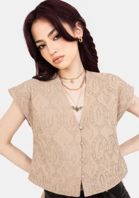 Multi Layer Stitching Suma Cotton Textured Blouse