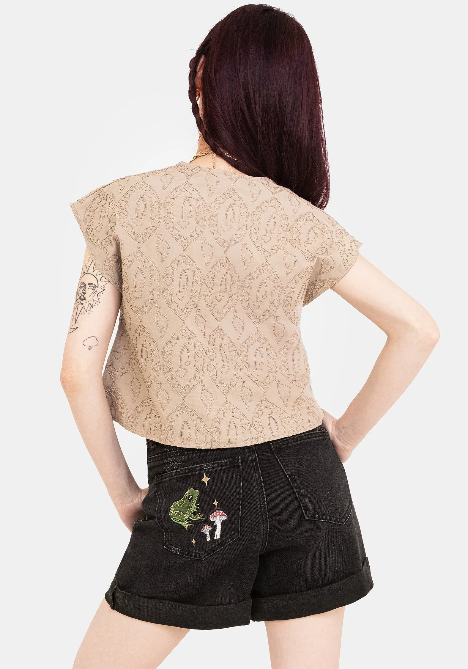 wrinkle free Evening Elegance Suma Cotton Textured Blouse
