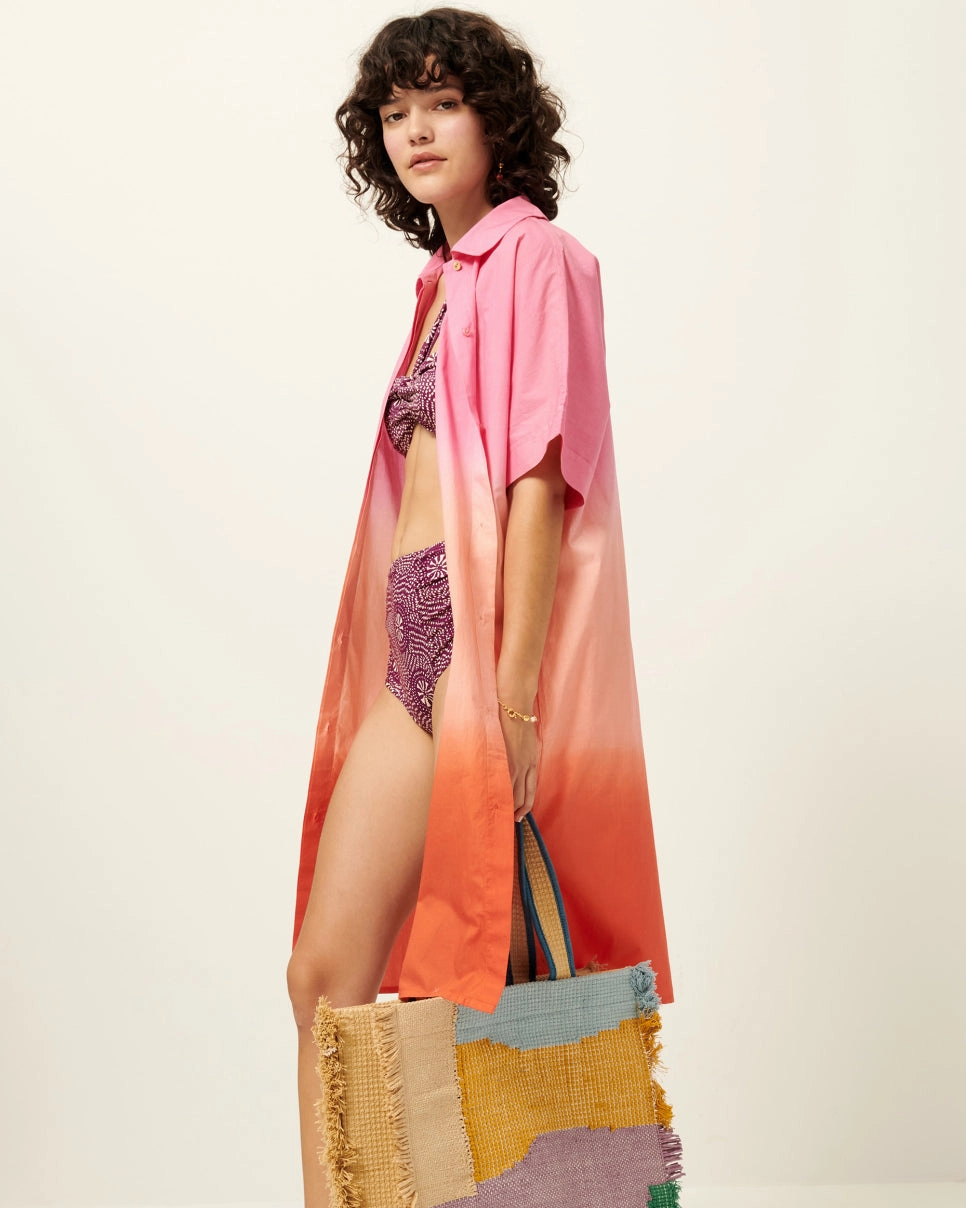 Summer Dye Belted Mid-Length Milazzo Dress Silky Shape