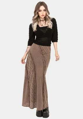 Sporty Edge Winter Layering Summerisle Cotton Broderie Detail Midaxi Skirt