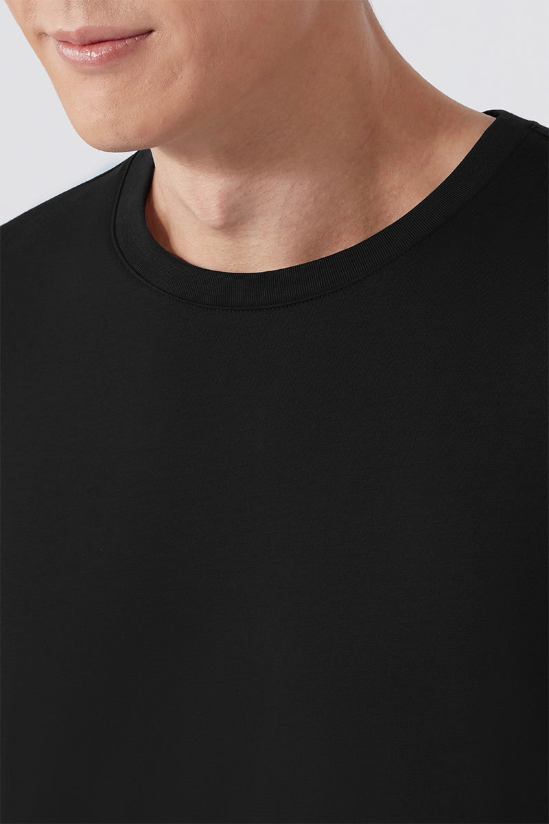 Modern Smart Trendy popularity Super Soft Crew Neck T-Shirt | Black BKFD01