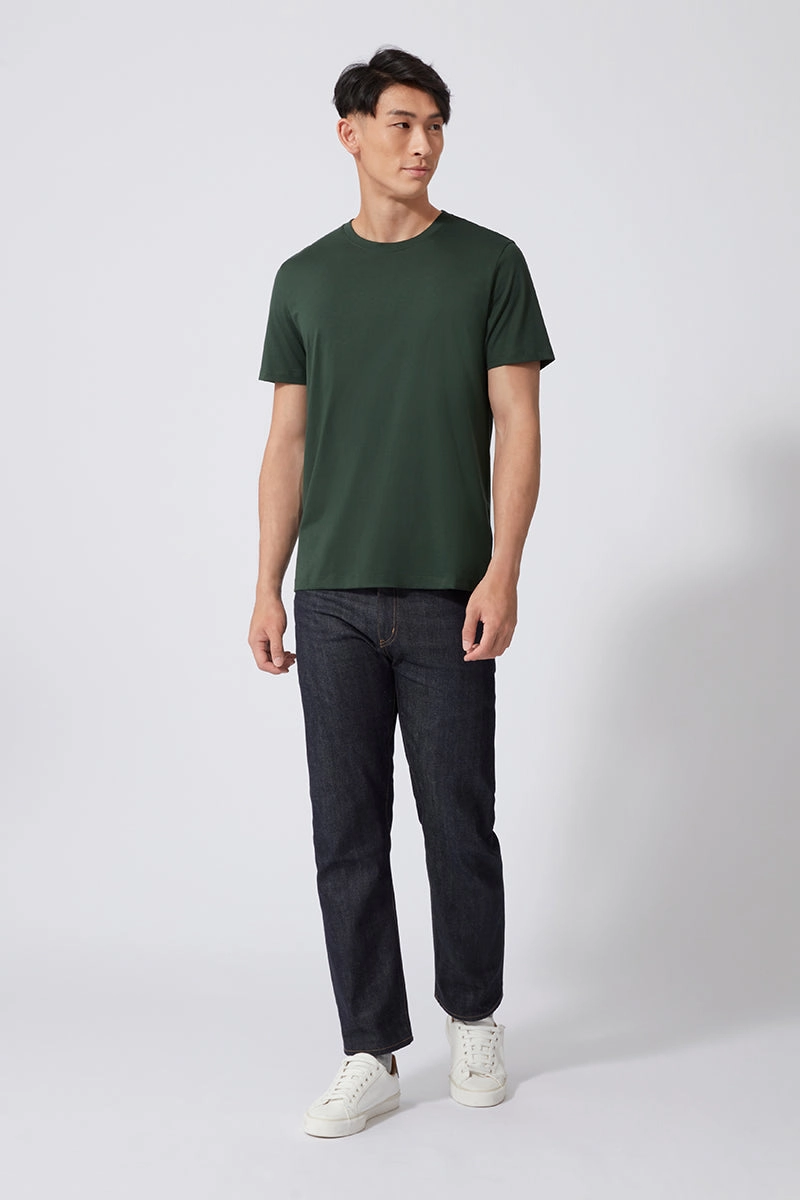 Unisex style Simple Fit Super Soft Crew Neck T-Shirt | Green GNE455