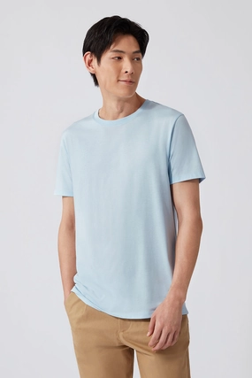 Eye-Catching Airflow Ventilation System Super Soft Crew Neck T-Shirt | Light Blue BLE237