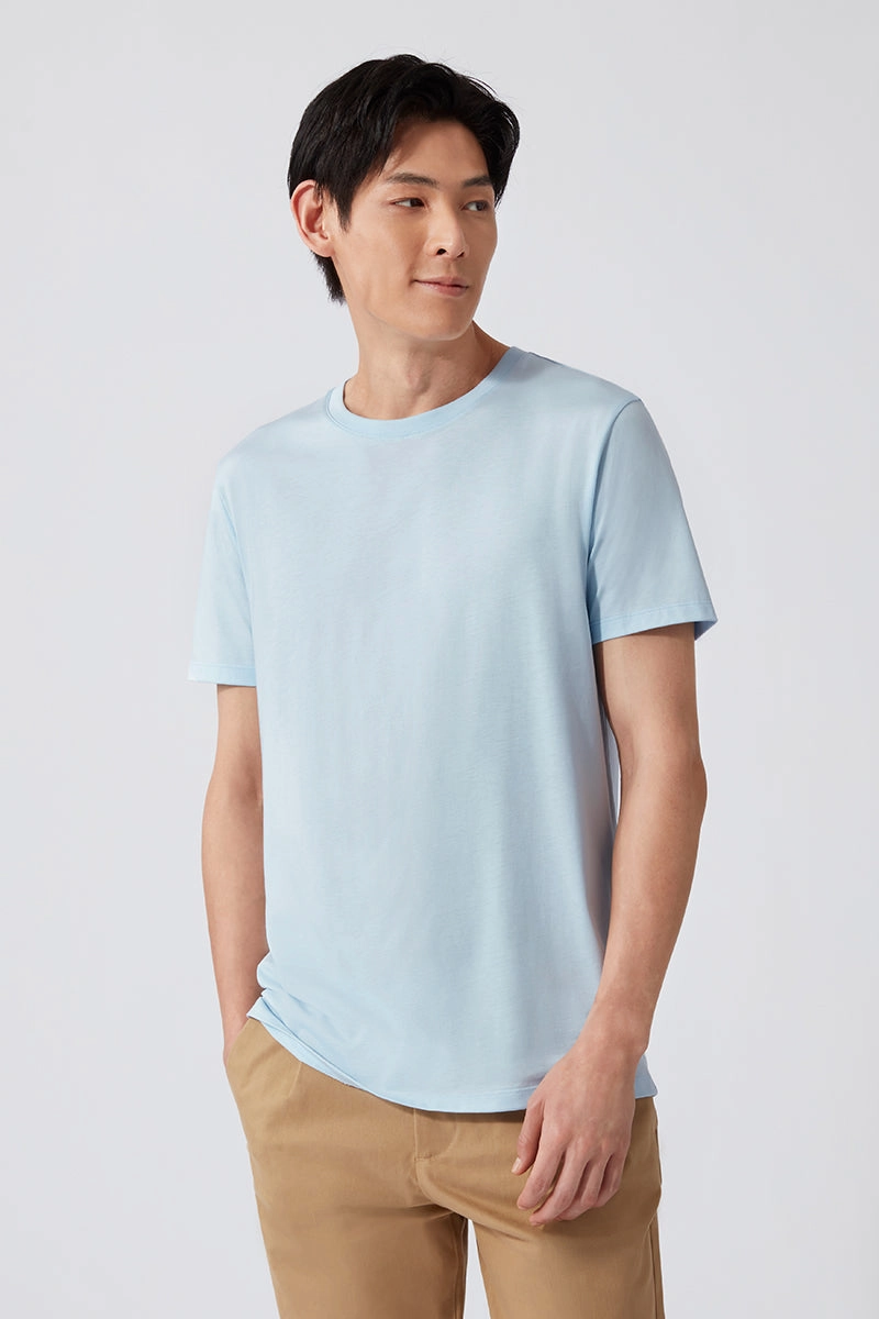Eye-Catching Airflow Ventilation System Super Soft Crew Neck T-Shirt | Light Blue BLE237