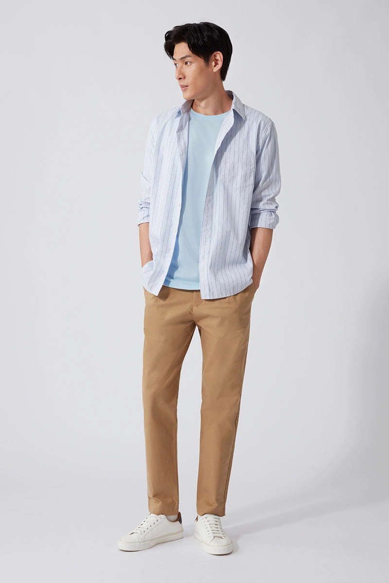 harmonious VintageWashEffect Super Soft Crew Neck T-Shirt | Light Blue BLE237