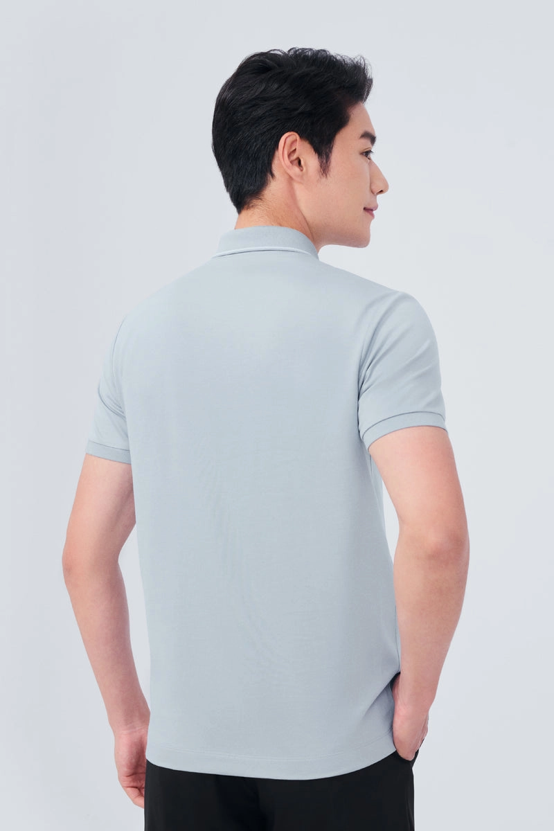 Super Soft Pique Tipped Polo | Grey Blue BLE251 Sleek Comfort