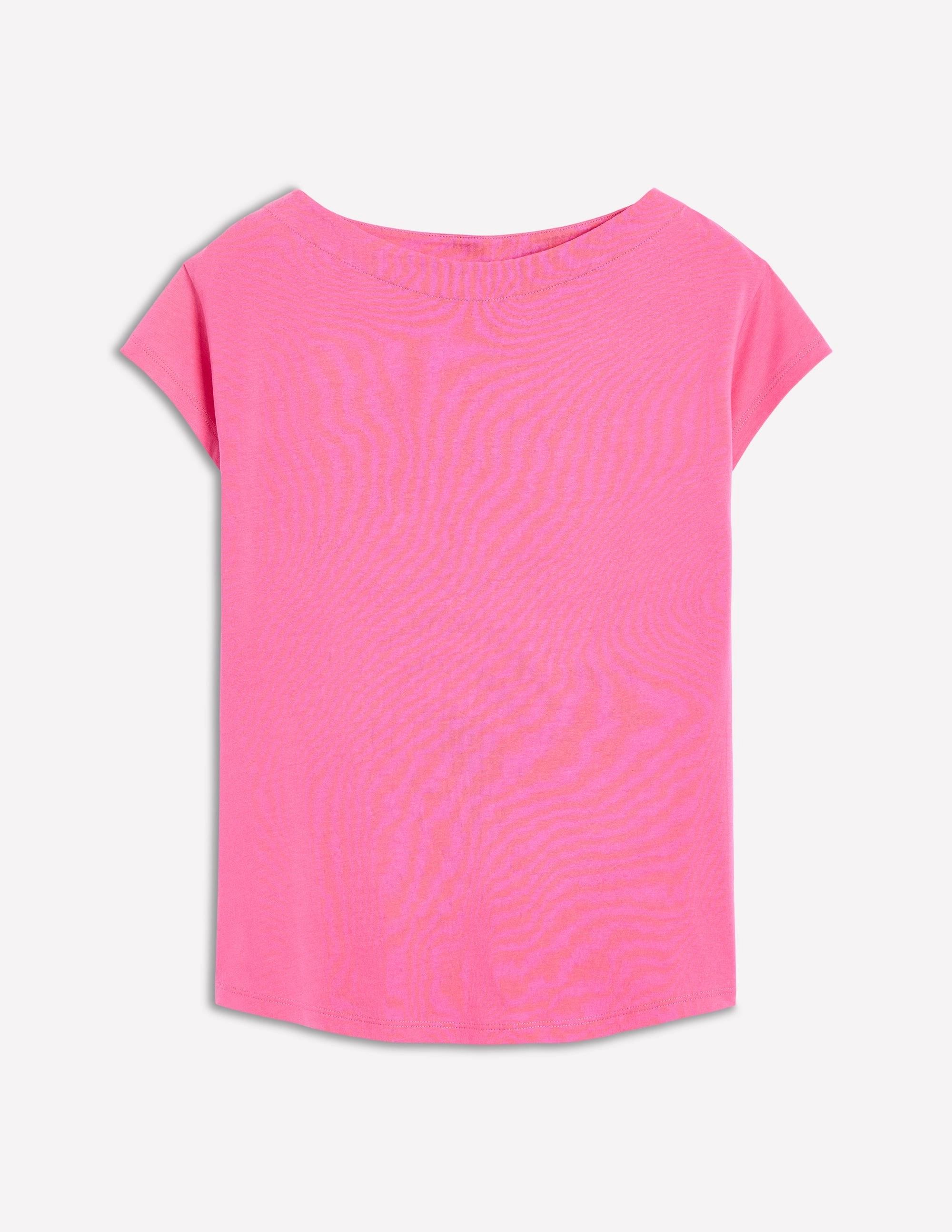 Snag Resistant Fabric Classic Style Supersoft Boat Neck T-Shirt-Tickled Pink Low Impact Dye Certification